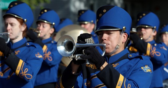 The annual UNK Band Day Parade is scheduled for 10 a.m. Saturday in downtown Kearney. This year’s event features 32 middle and high school bands, along with the UNK Pride of the Plains Marching Band. (UNK Communications)