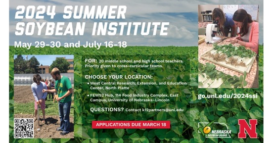 Teachers Invited to Summer Soybean Institute